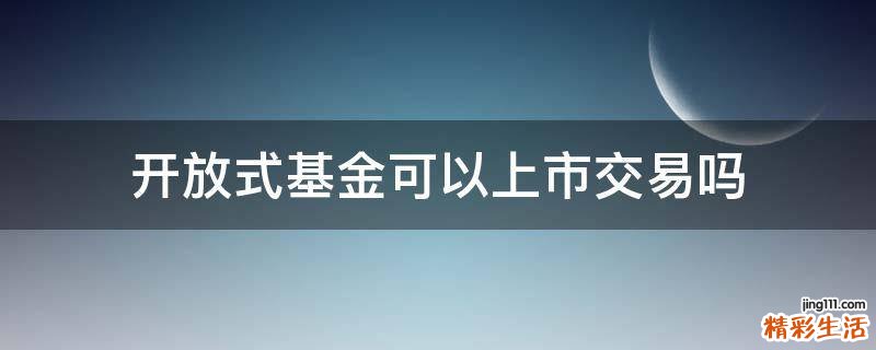 开放式基金可以上市交易吗
