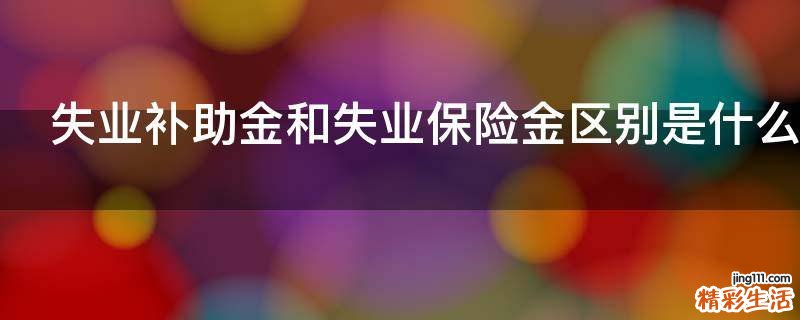 失业补助金和失业保险金区别是什么