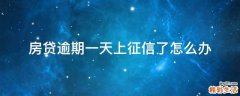 房贷逾期一天上征信了怎么办