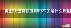 美图钱包有额度却用不了是什么原因