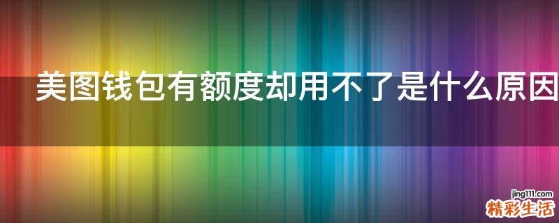 美图钱包有额度却用不了是什么原因