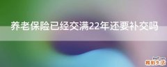 养老保险已经交满22年还要补交吗