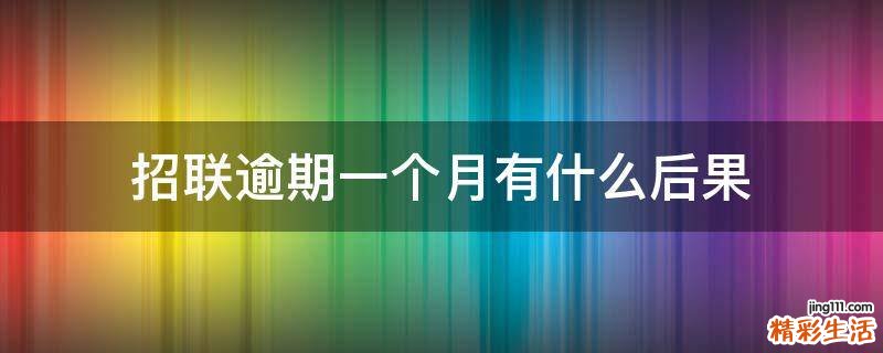 招联逾期一个月有什么后果