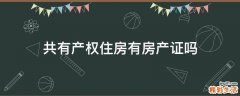 共有产权住房有房产证吗