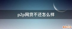 p2p网贷不还怎么样