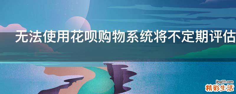 无法使用花呗购物系统将不定期评估什么情况