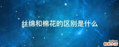 丝绵和棉花的区别是什么