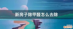 新房子除甲醛怎么去除
