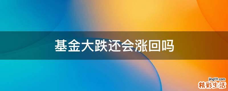 基金大跌还会涨回吗
