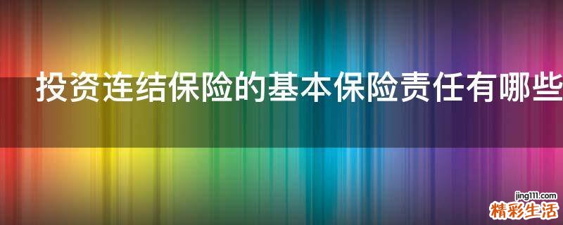 投资连结保险的基本保险责任有哪些