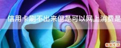 信用卡刷不出来但是可以网上消费是什么原因