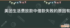 美团生活费放款中借款失败的原因有哪些
