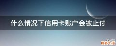 什么情况下信用卡账户会被止付