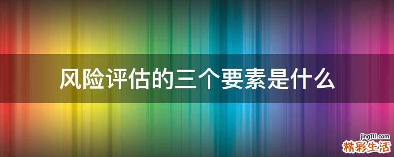 风险评估的三个要素是什么