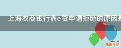 上海农商银行鑫e贷申请拒绝的原因是什么