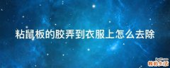 粘鼠板的胶弄到衣服上怎么去除