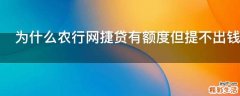 为什么农行网捷贷有额度但提不出钱