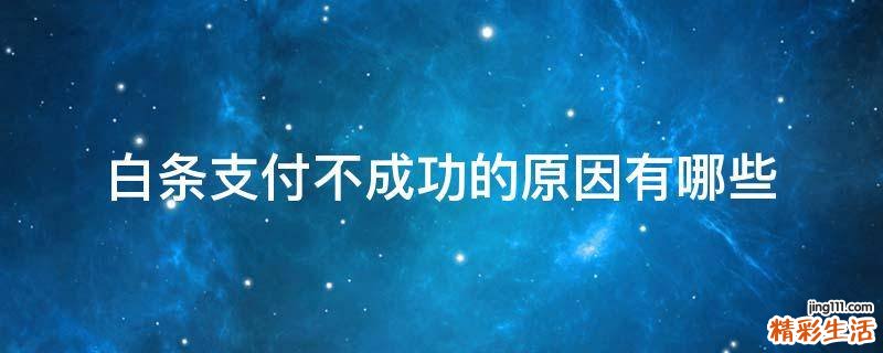 白条支付不成功的原因有哪些