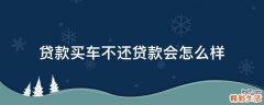 贷款买车不还贷款会怎么样