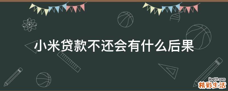 小米贷款不还会有什么后果
