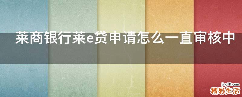 莱商银行莱e贷申请怎么一直审核中