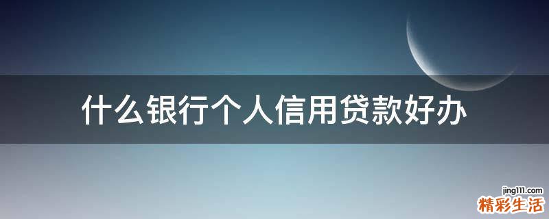 什么银行个人信用贷款好办