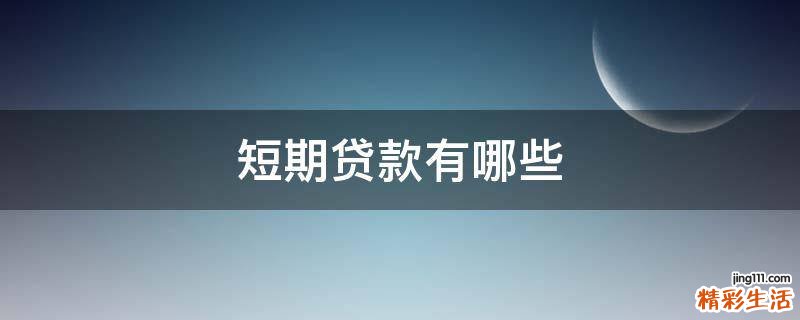 短期贷款有哪些
