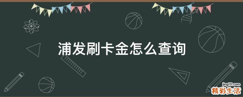 浦发刷卡金怎么查询