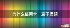 为什么信用卡一直不提额