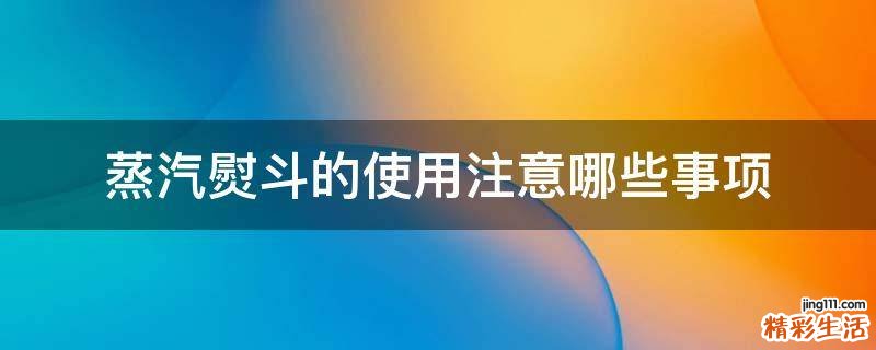 蒸汽熨斗的使用注意哪些事项