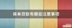 保单贷款有哪些注意事项