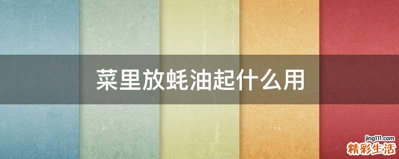 菜里放蚝油起什么用