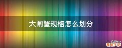 大闸蟹规格怎么划分