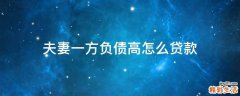 夫妻一方负债高怎么贷款