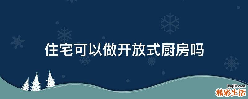 住宅可以做开放式厨房吗