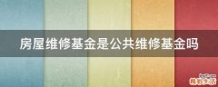 房屋维修基金是公共维修基金吗