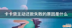 卡卡贷主动还款失败的原因是什么