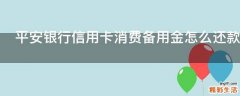 平安银行信用卡消费备用金怎么还款
