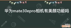 华为mate30epro相机有美颜功能吗