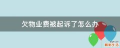 欠物业费被起诉了怎么办