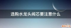 选购水龙头阀芯要注意什么