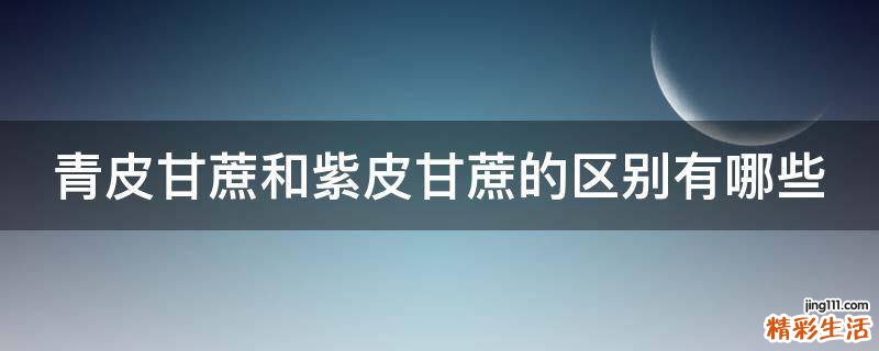 青皮甘蔗和紫皮甘蔗的区别有哪些