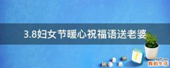 3.8妇女节暖心祝福语送老婆