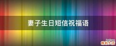 妻子生日短信祝福语