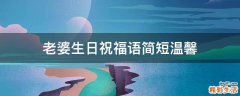 老婆生日祝福语简短温馨
