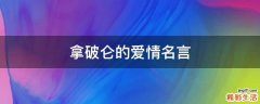 拿破仑的爱情名言
