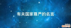 有关国家尊严的名言