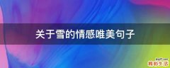 关于雪的情感唯美句子