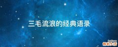 三毛流浪的经典语录