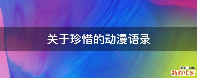 关于珍惜的动漫语录